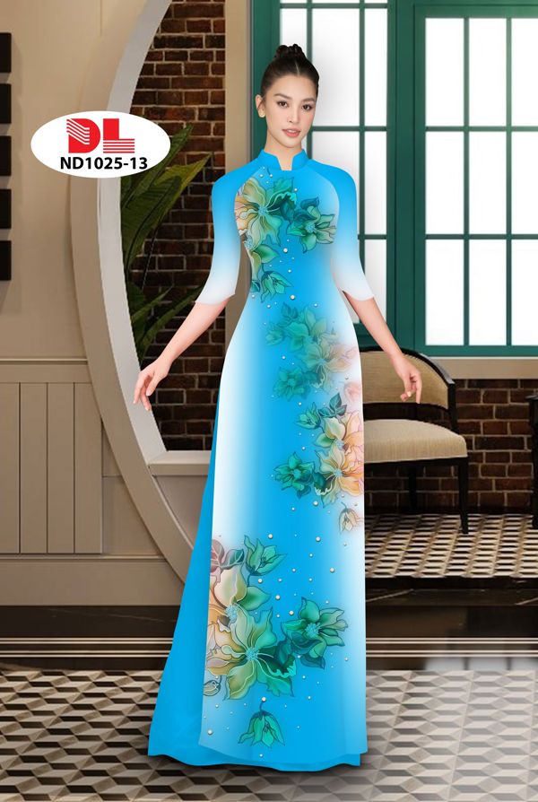 Vải Áo Dài Hoa In 3D AD ND1025 12